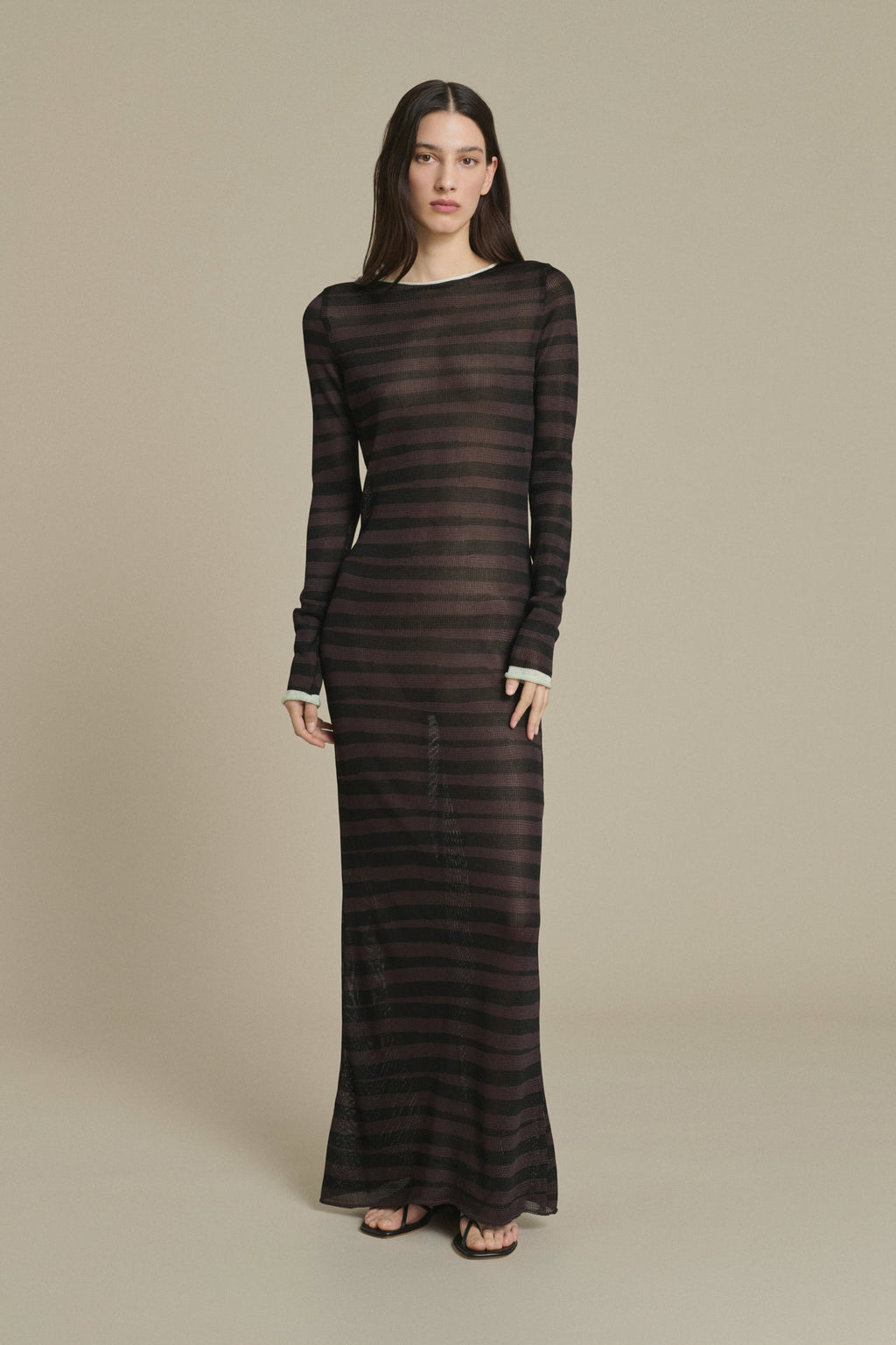Robe longue à rayures