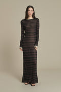 Robe longue à rayures