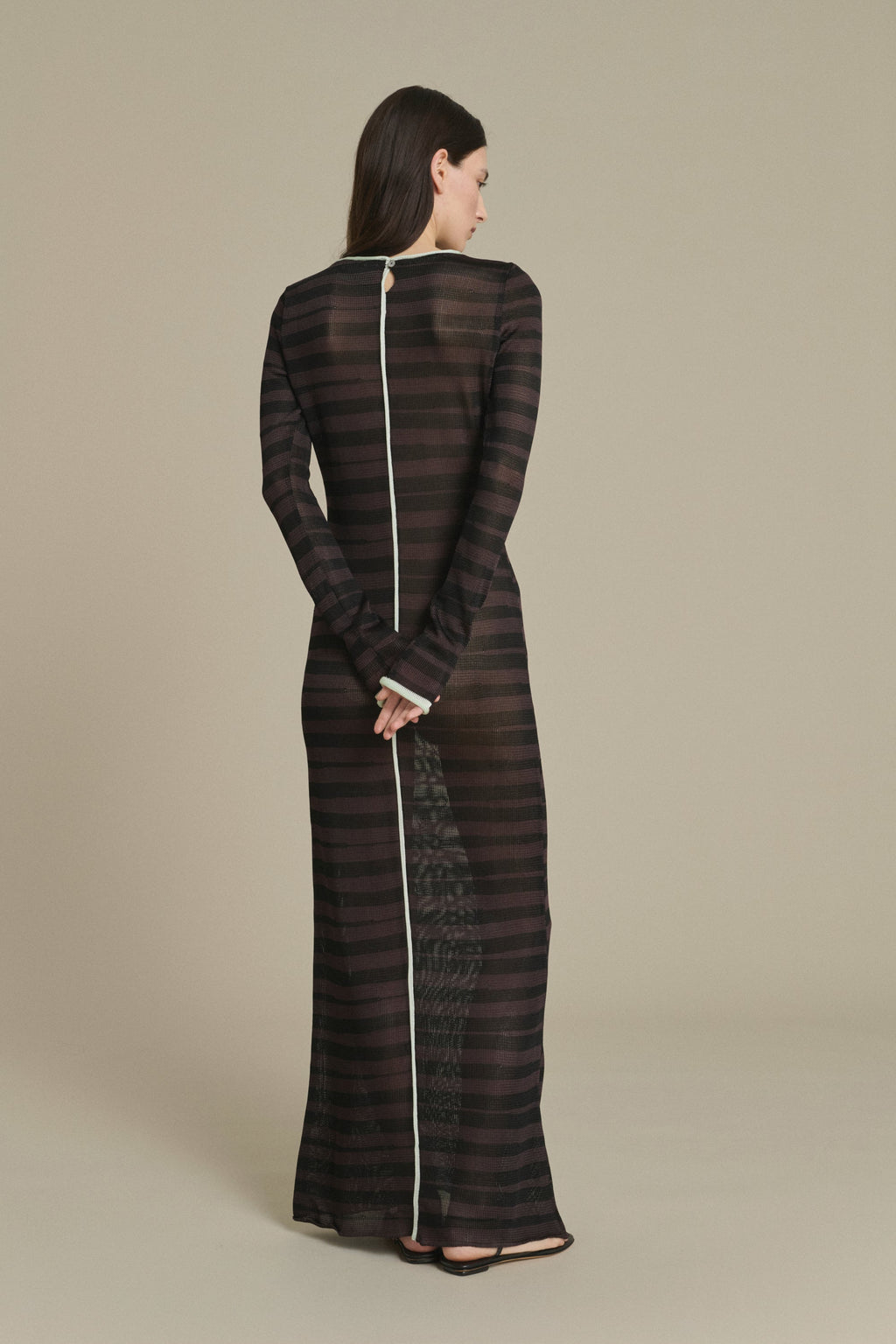 Robe longue à rayures