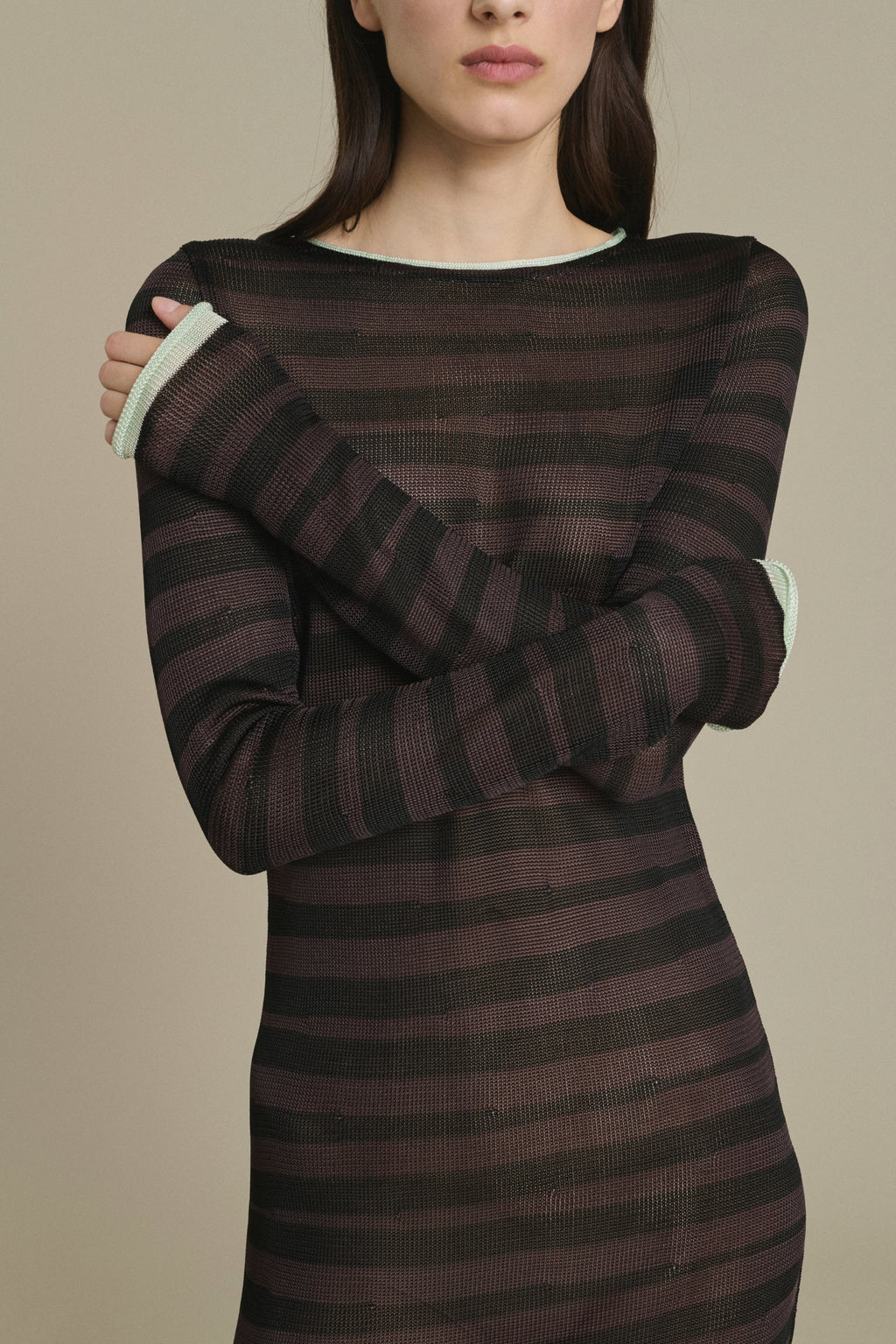 Robe longue à rayures