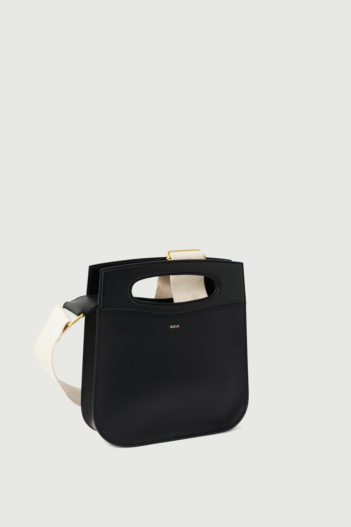 Sac bi-matière en croûte de cuir