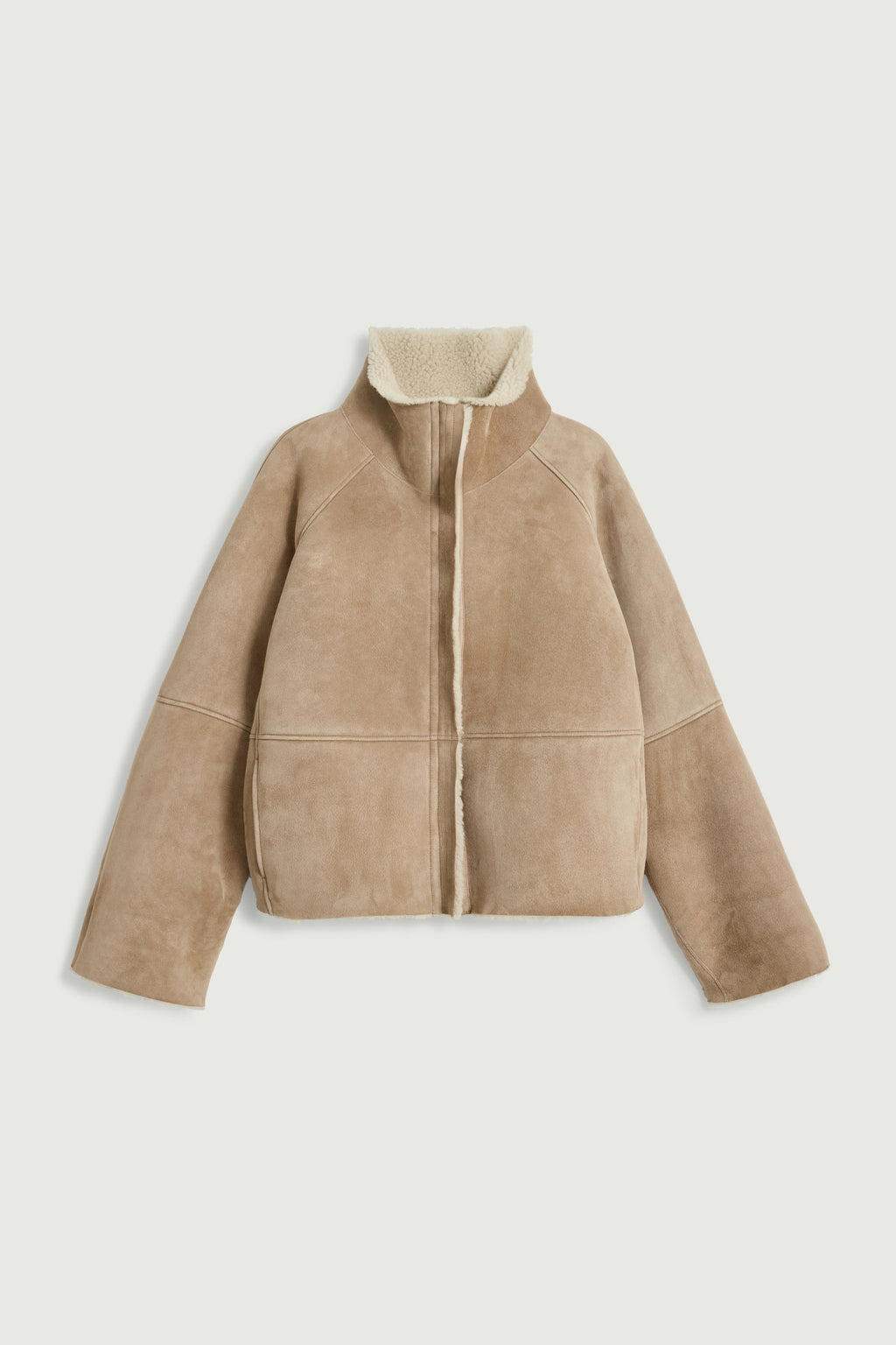 Blouson raglan en peau lainée