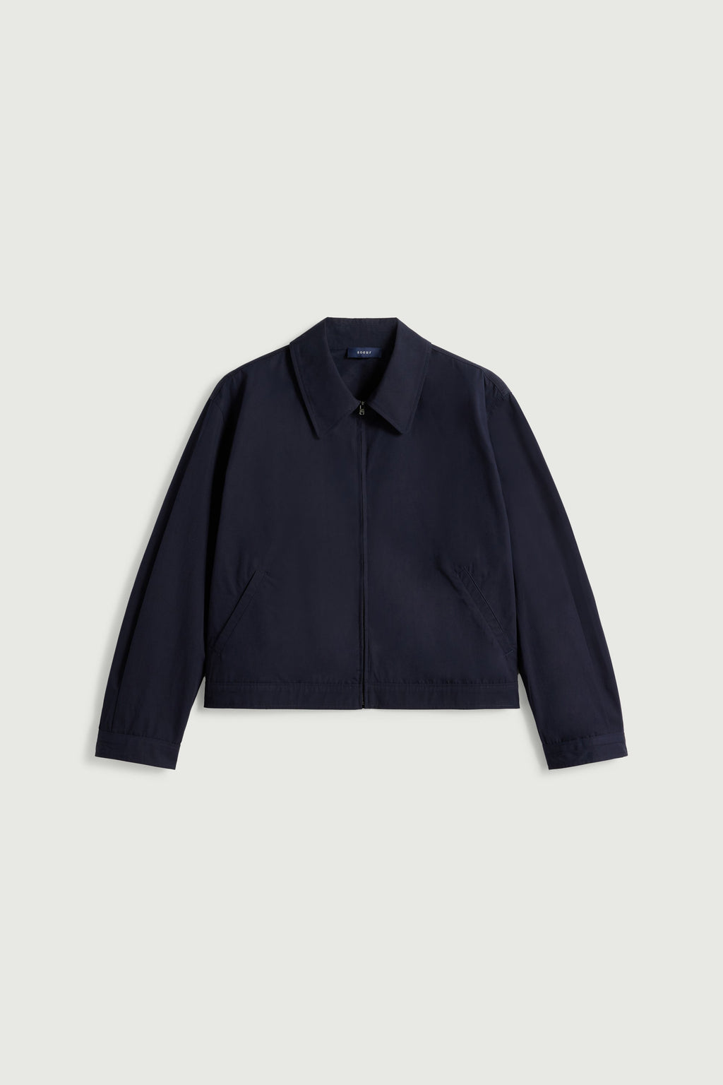 Blouson court en toile de coton glacée