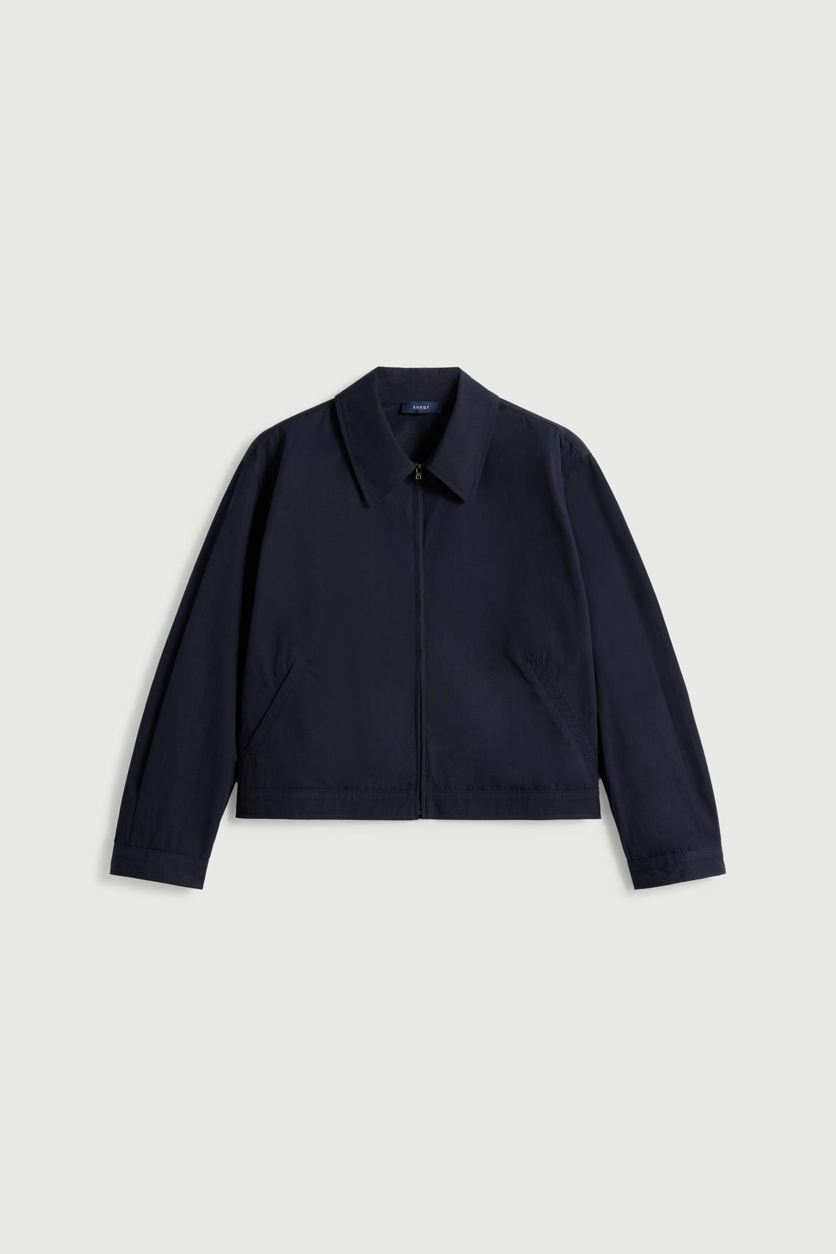 Blouson court en toile de coton glacée