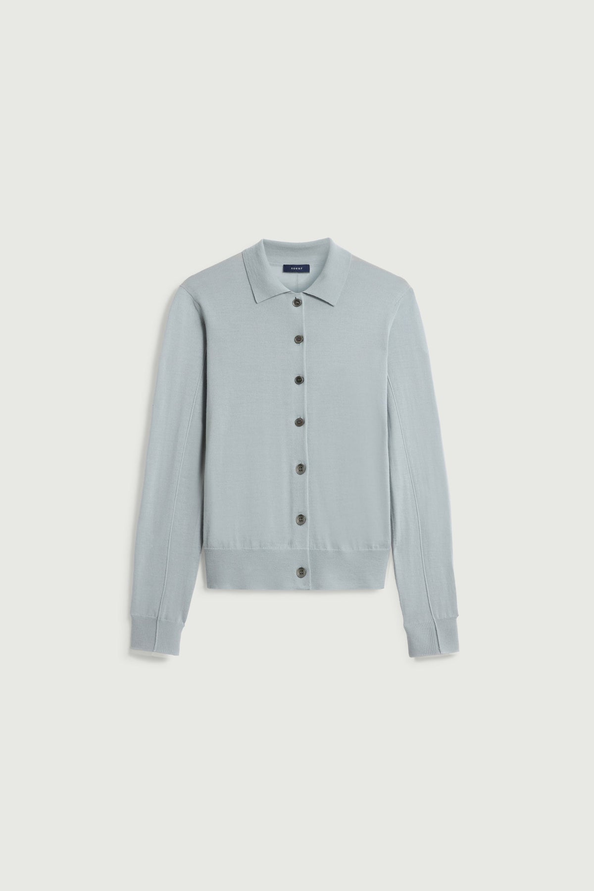 Cardigan polo en laine mérinos