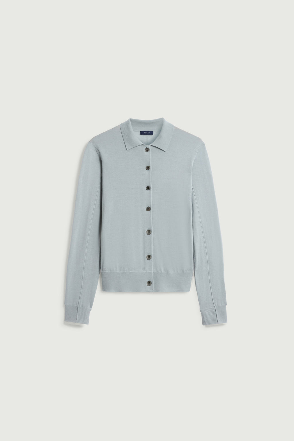 Cardigan à col polo en laine mérinos