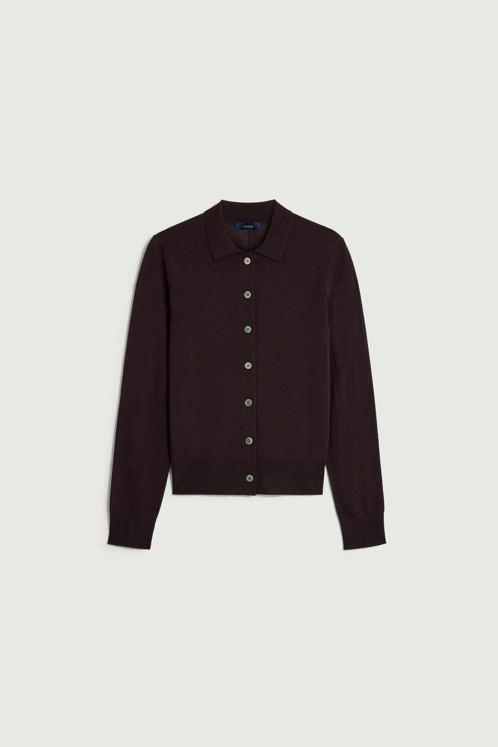 Cardigan polo en laine mérinos