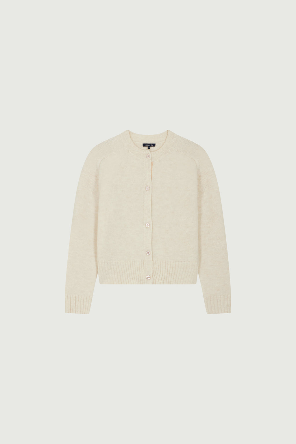 Cardigan court en alpaga et laine