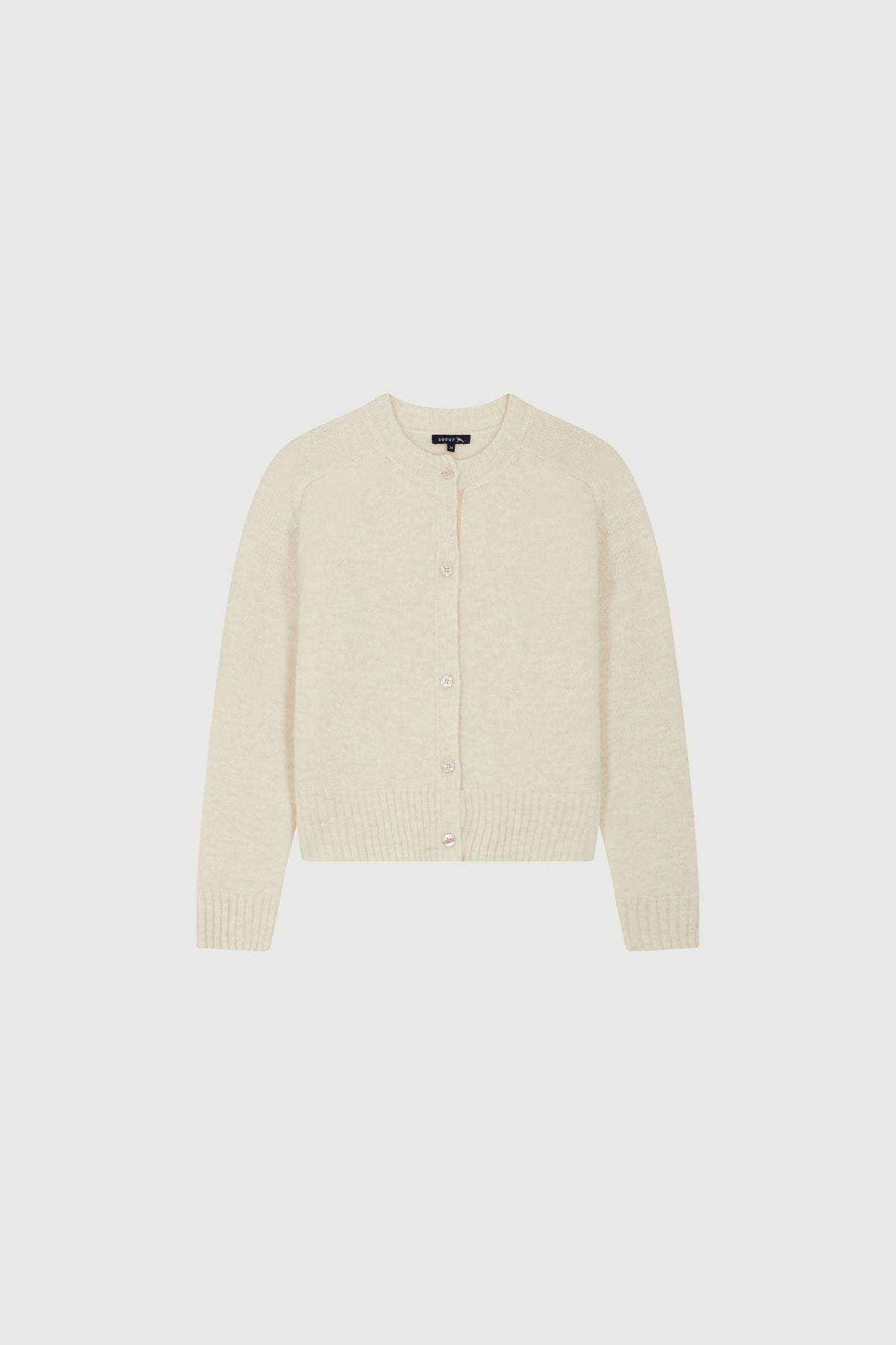 Cardigan court en alpaga et laine