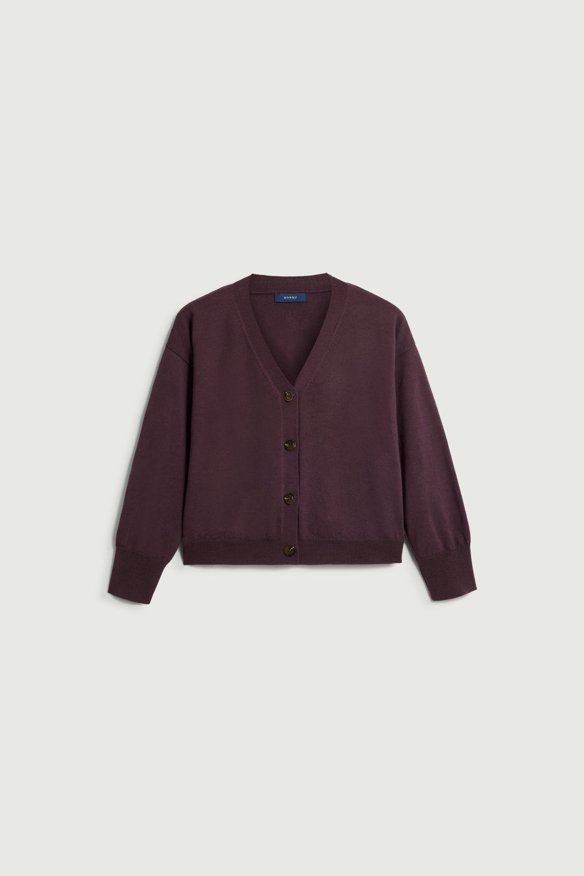 Cardigan fin en laine mérinos