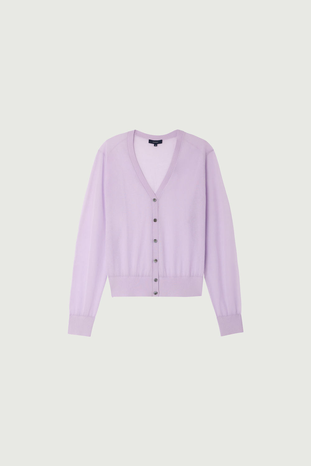Cardigan fin en maille de coton transparente