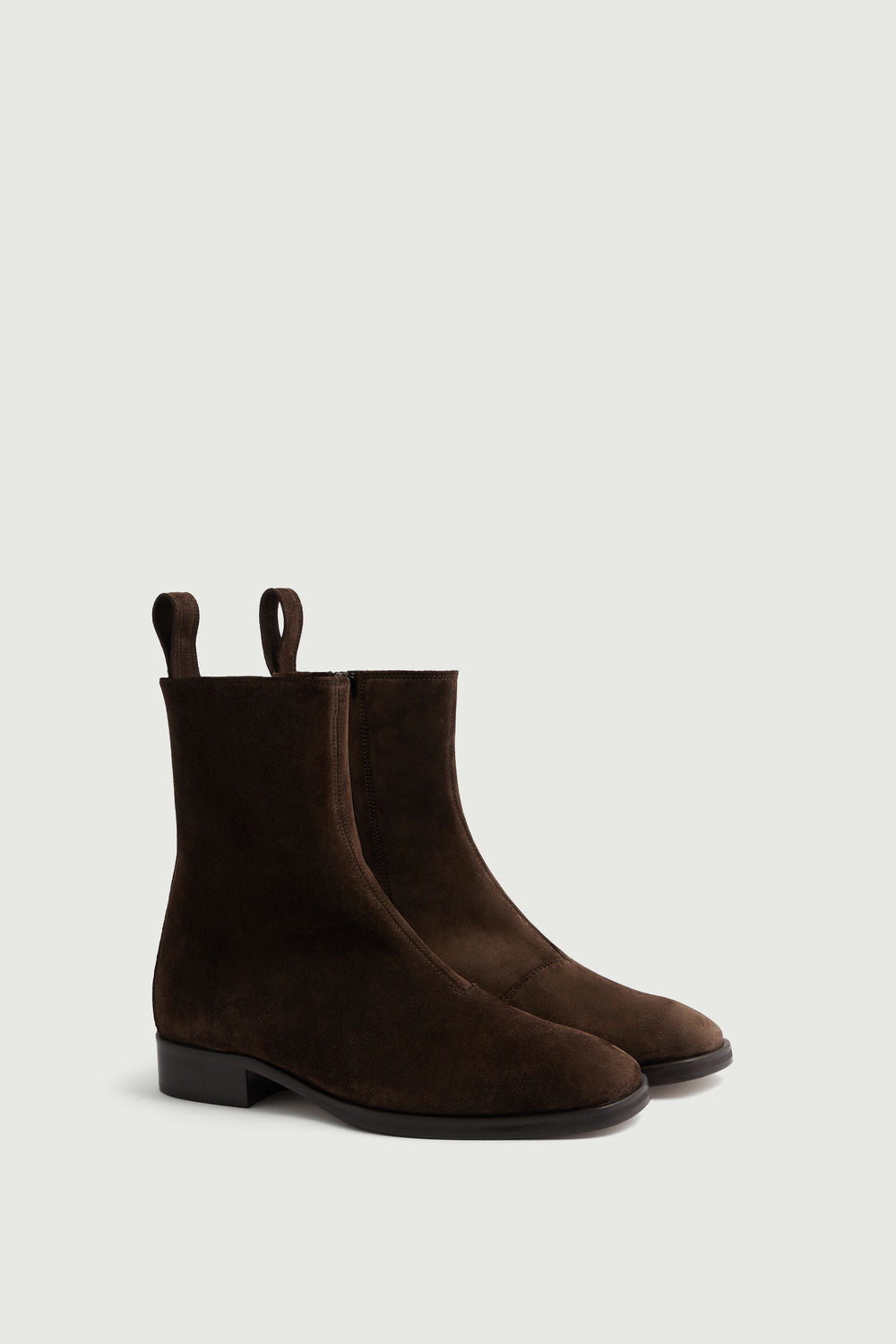 Bottines en croûte de cuir