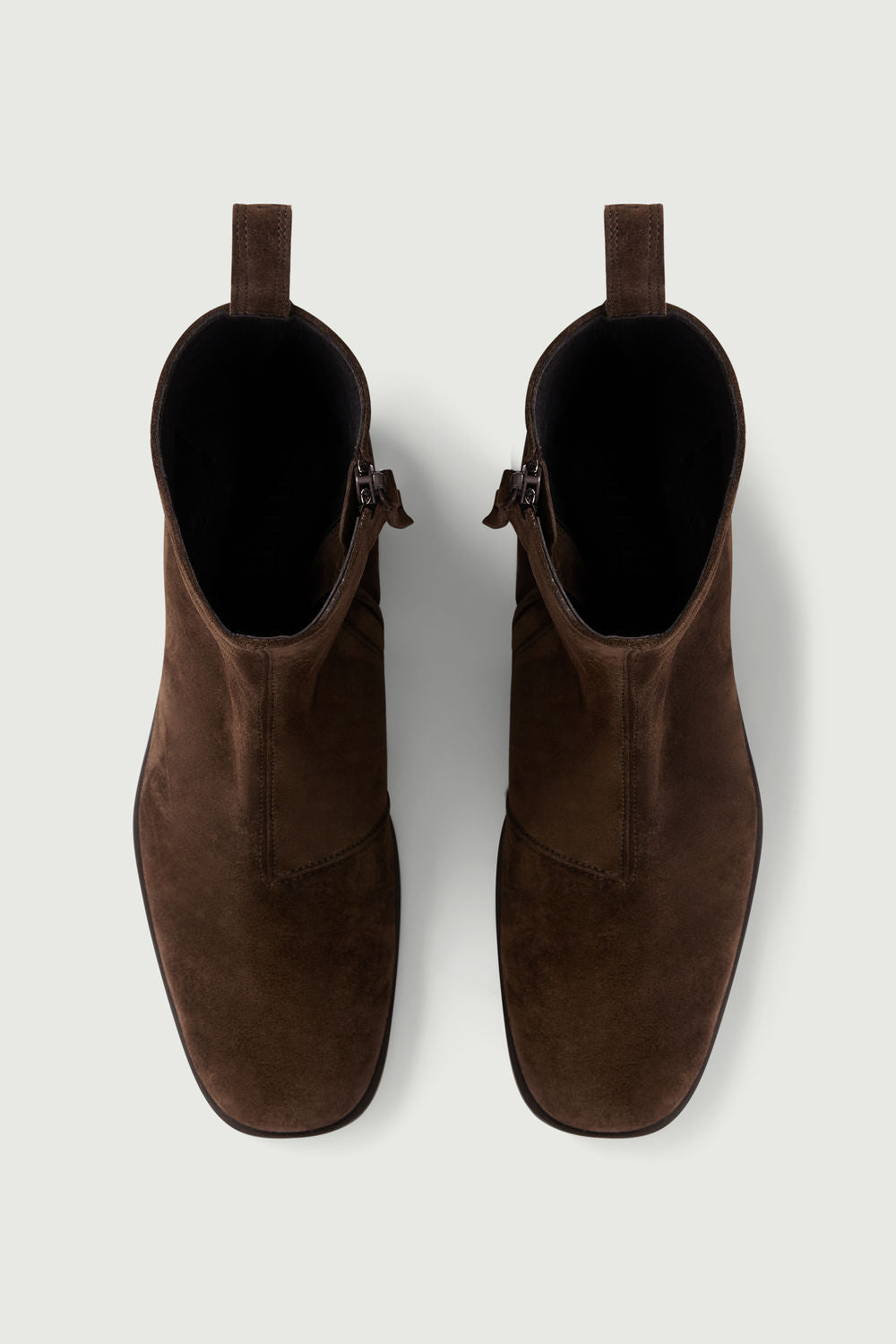 Bottines en croûte de cuir