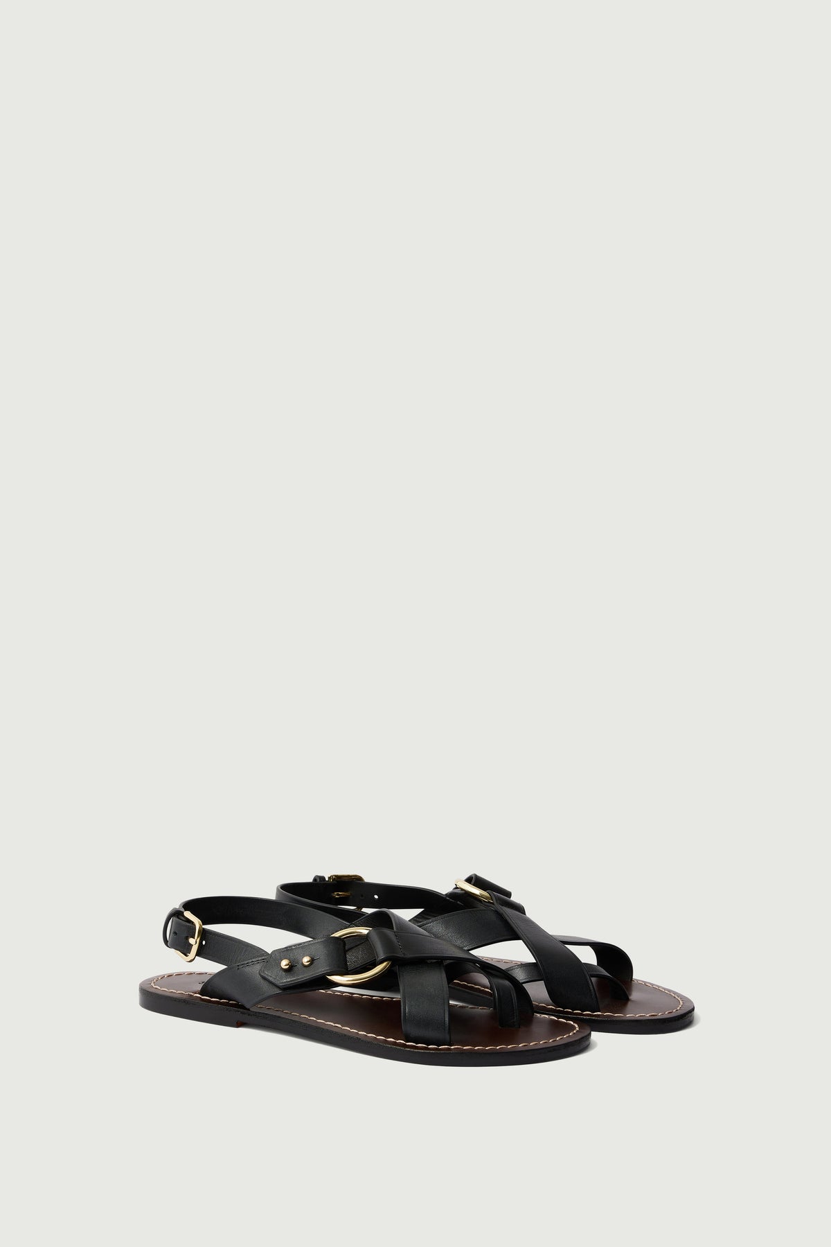 Sandales en cuir effet croco