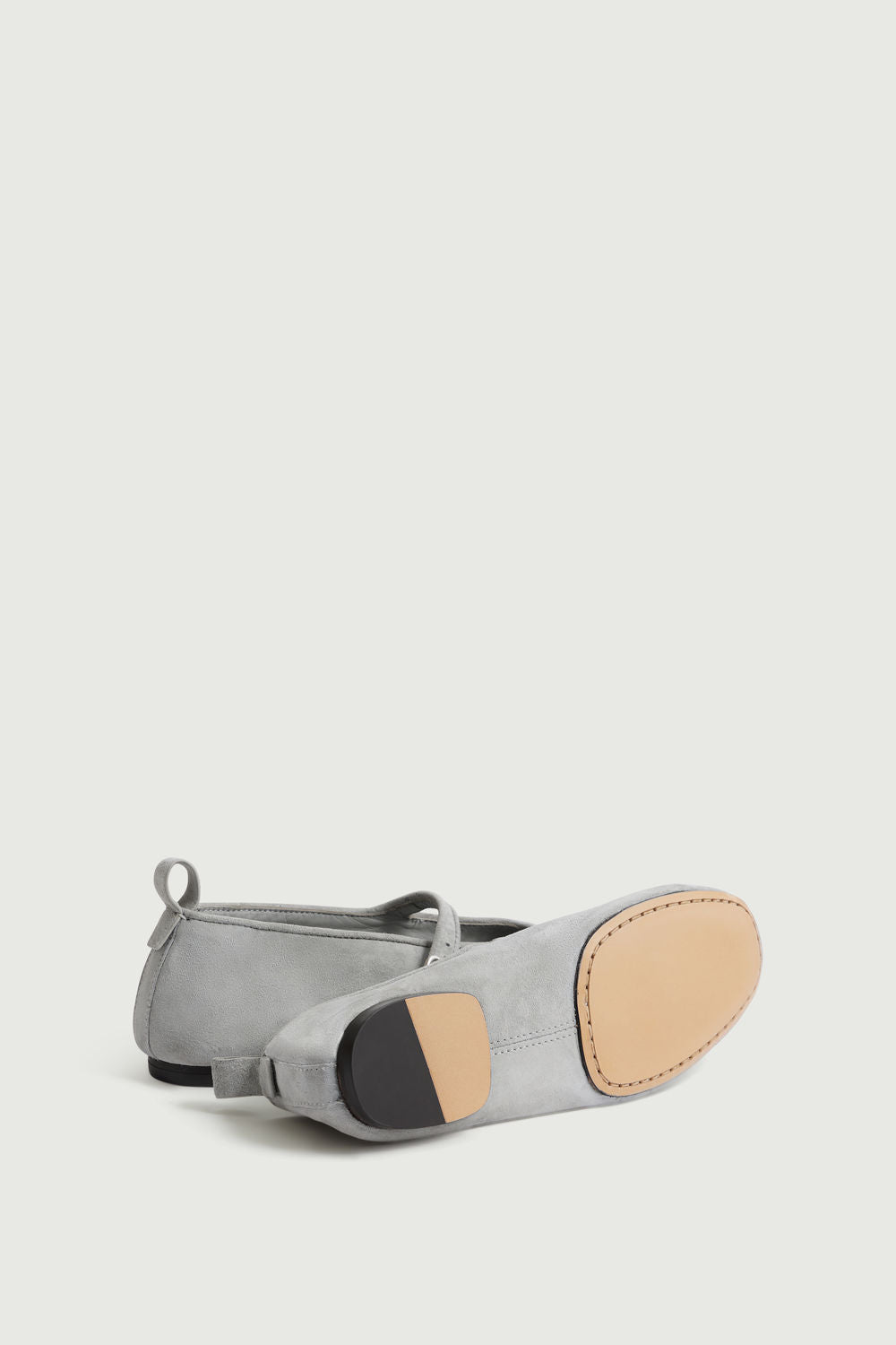 Ballerines en cuir velours