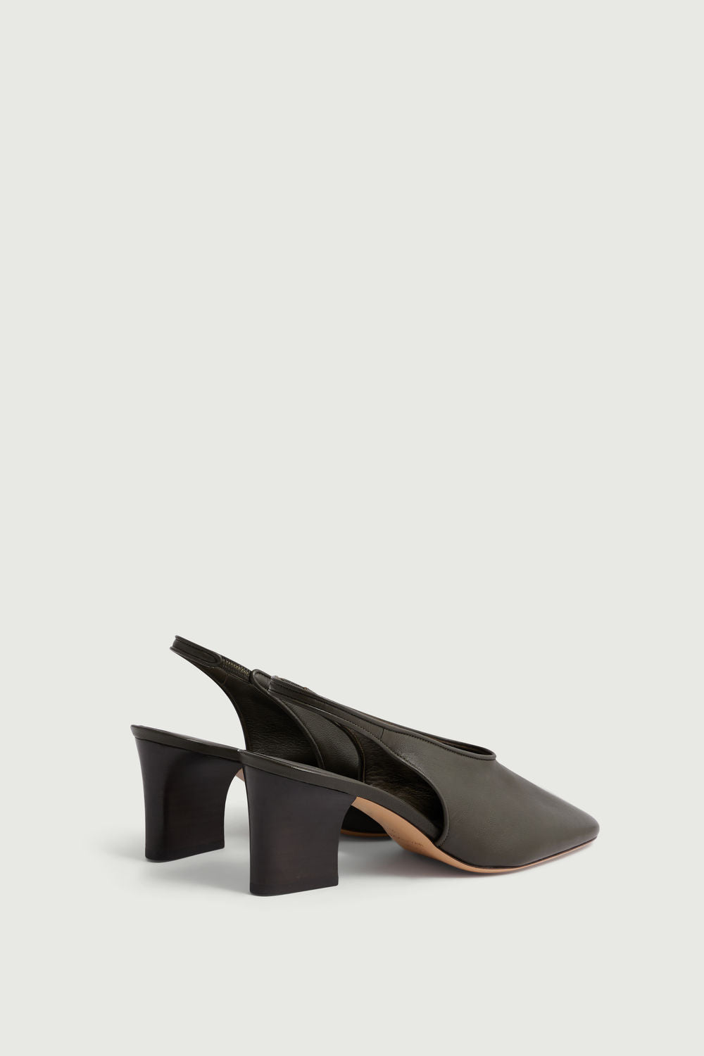 Slingbacks à talon en cuir d'agneau souple