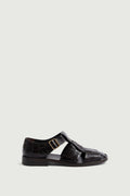 Sandales en cuir effet croco