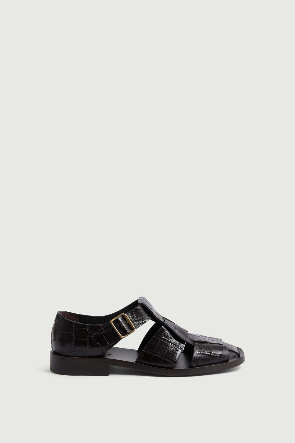 Sandales en cuir effet croco
