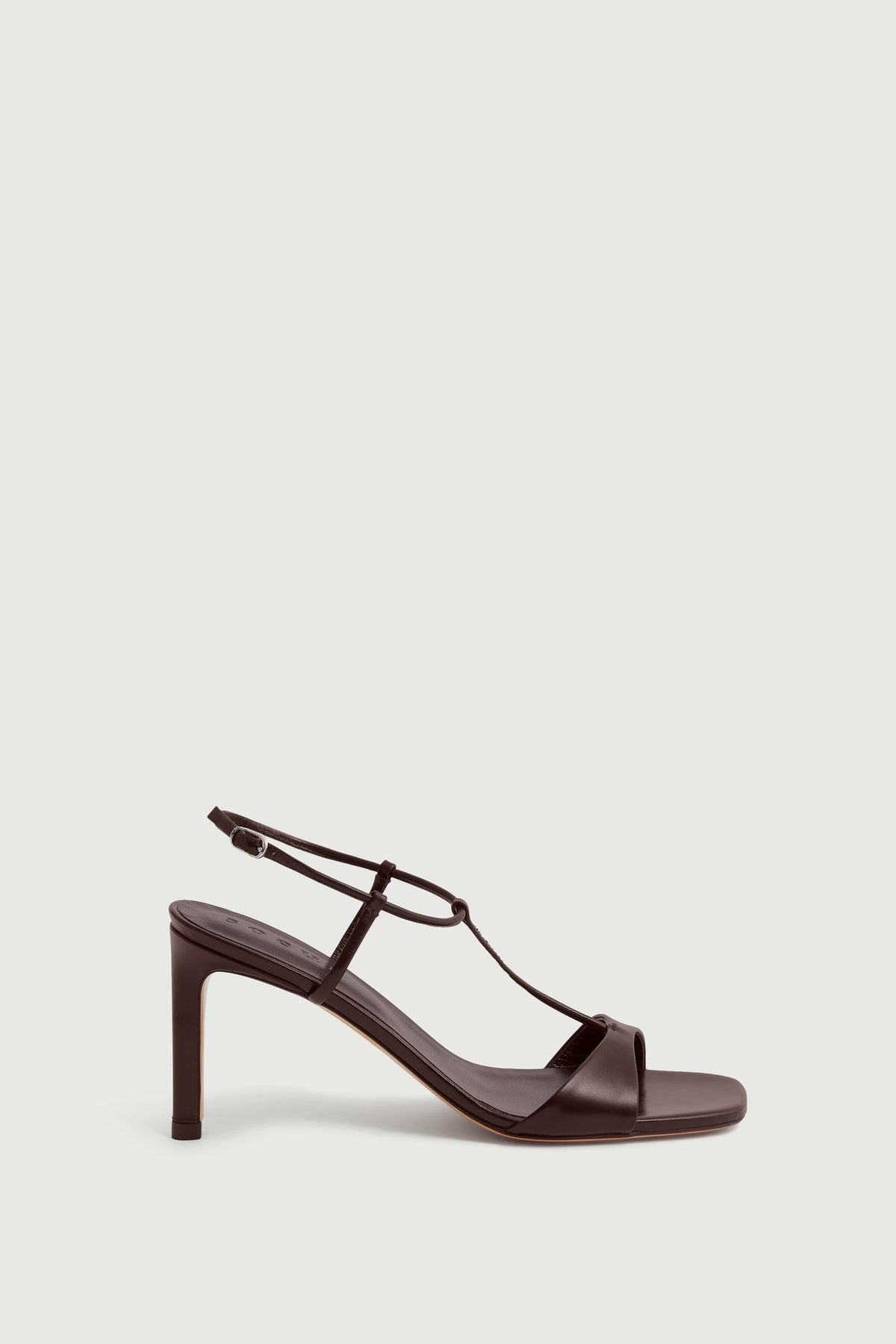 Sandales à talon en cuir lisse