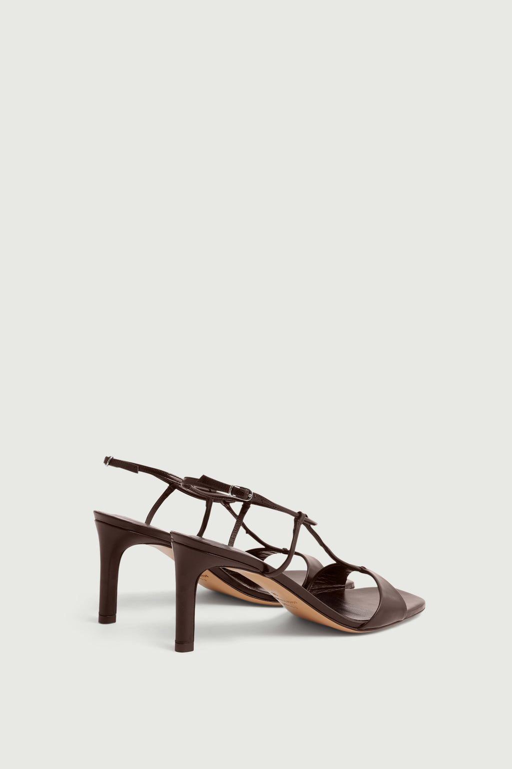 Sandales à talon en cuir lisse
