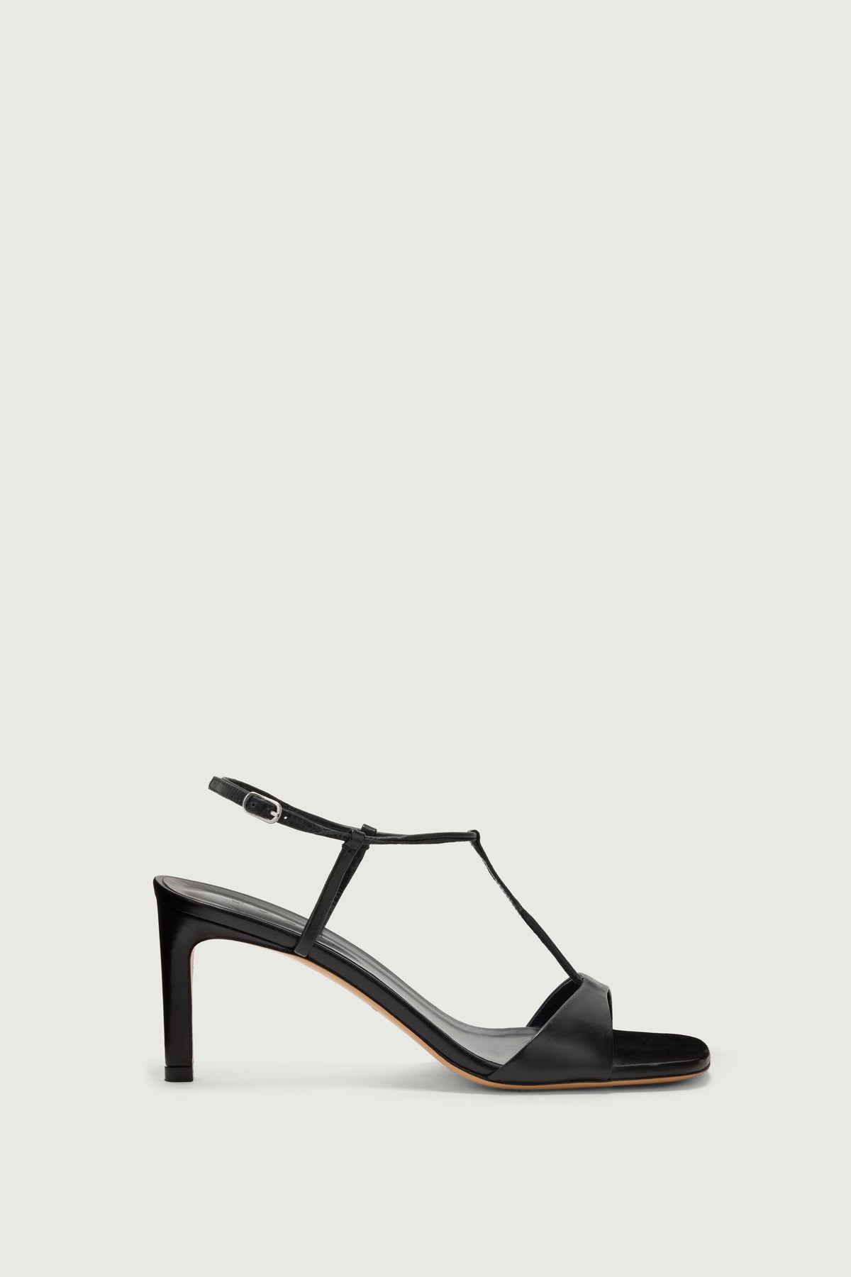 Sandales à talon en cuir lisse