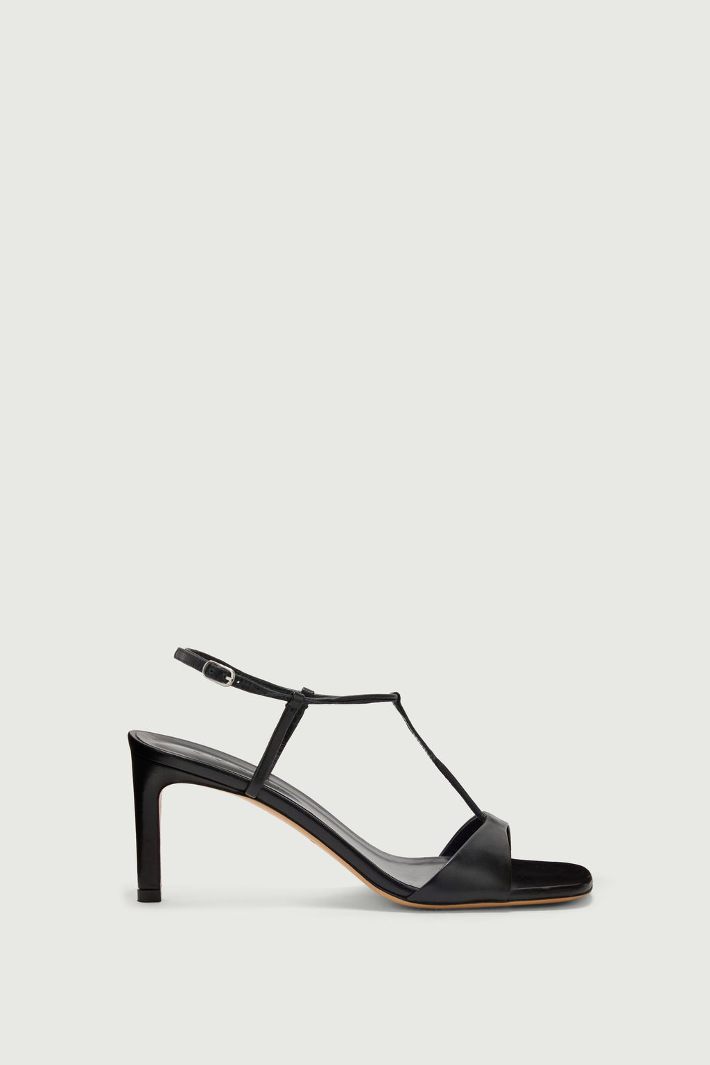 Sandales à talon en cuir lisse