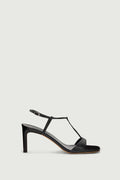 Sandales à talon en cuir lisse