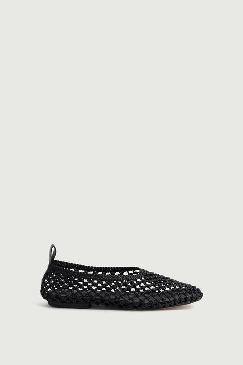 Ballerines tressées en cuir