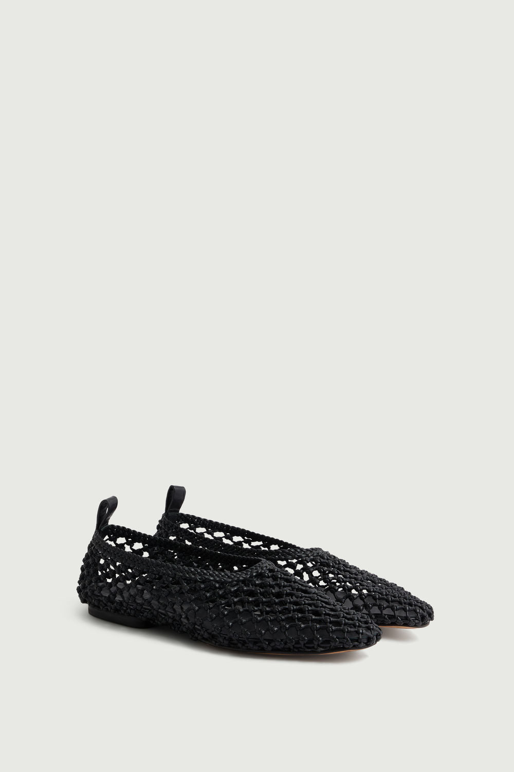 Ballerines tressées en cuir