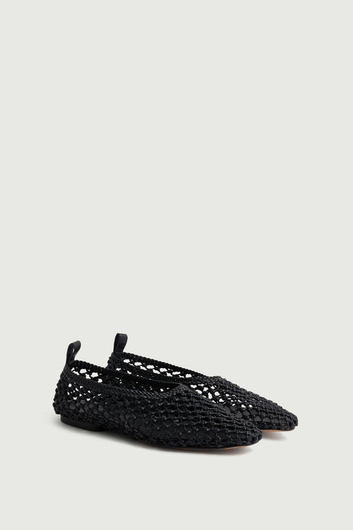 Ballerines tressées en cuir