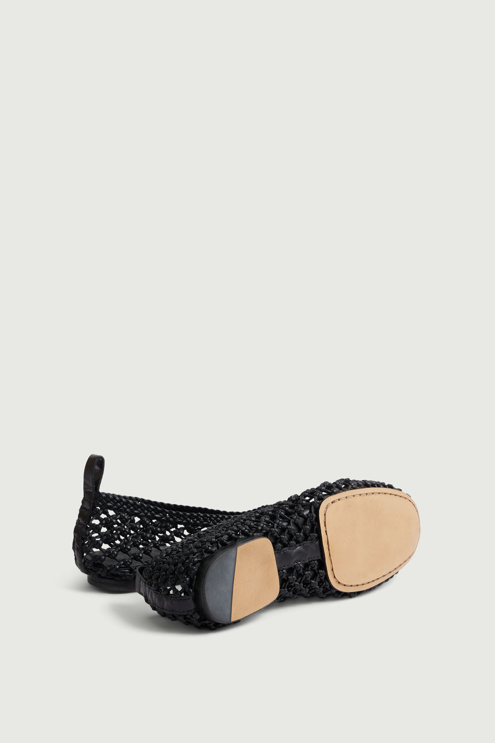 Ballerines tressées en cuir