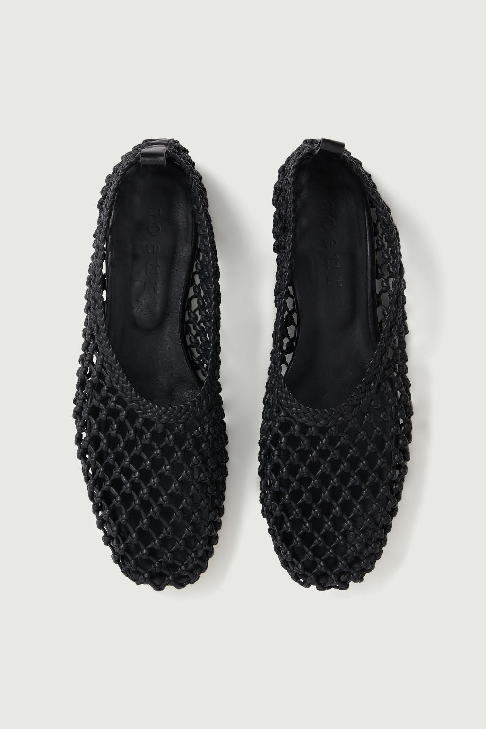 Ballerines tressées en cuir