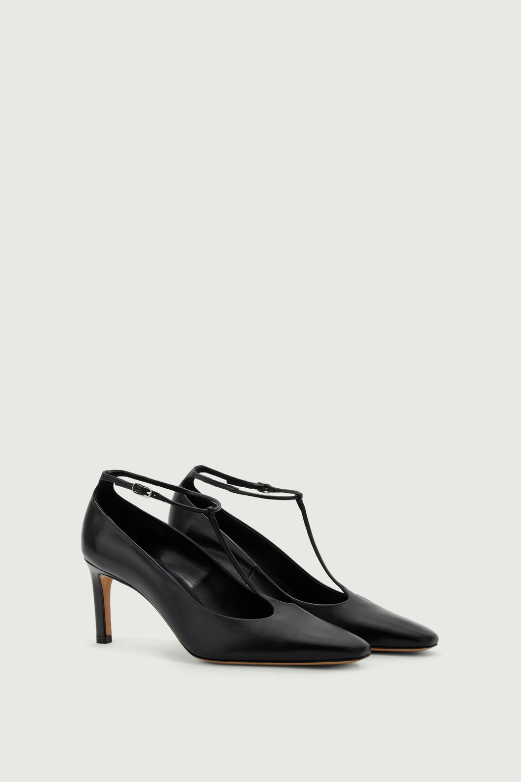Salomés à talons en cuir