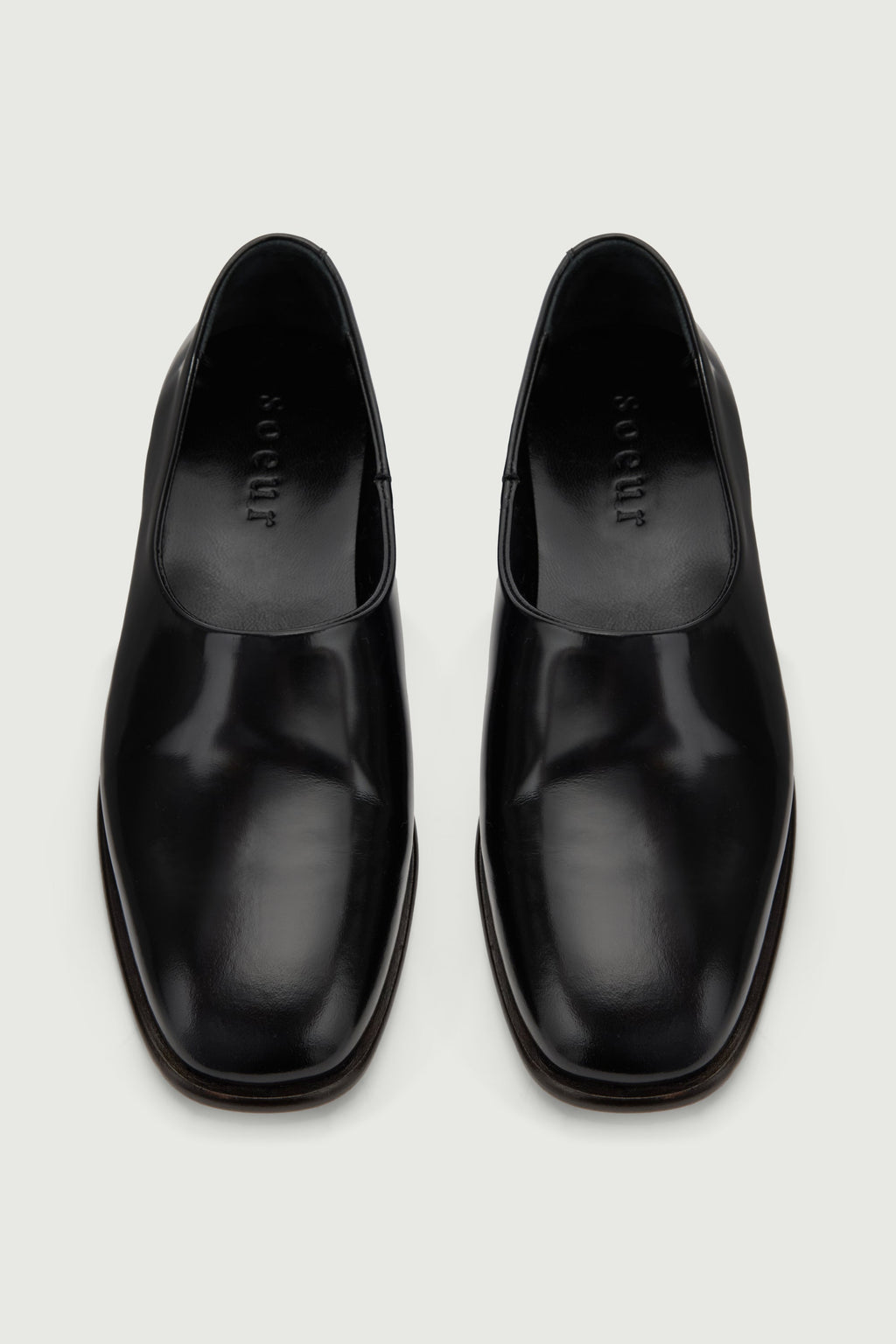 Chaussures slip-on en cuir glacé