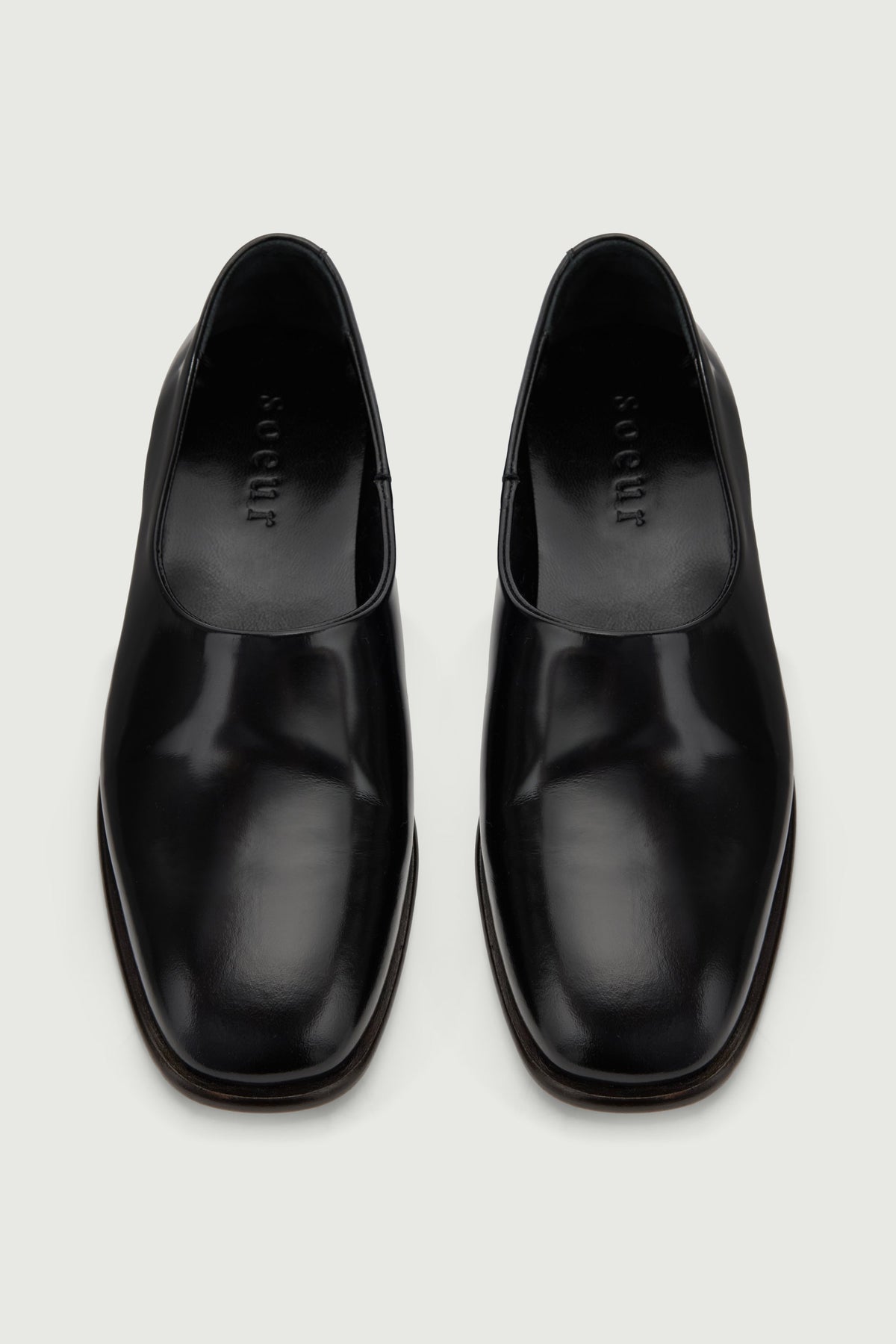 Chaussures slip-on en cuir glacé