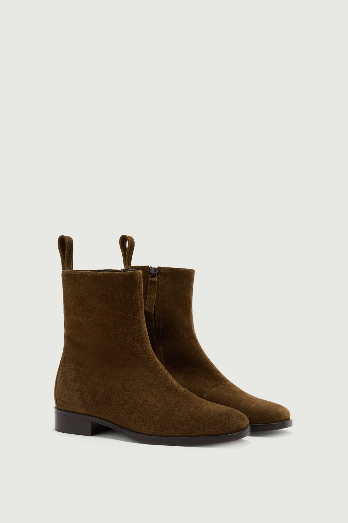 Bottines en croûte de cuir