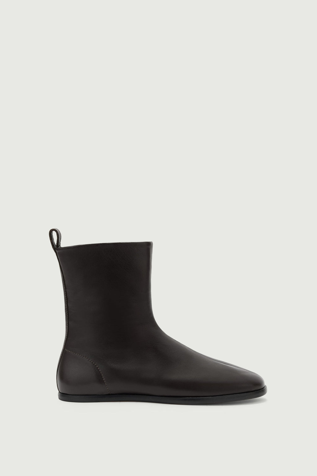 Bottines chaussettes extra-plate en cuir souple