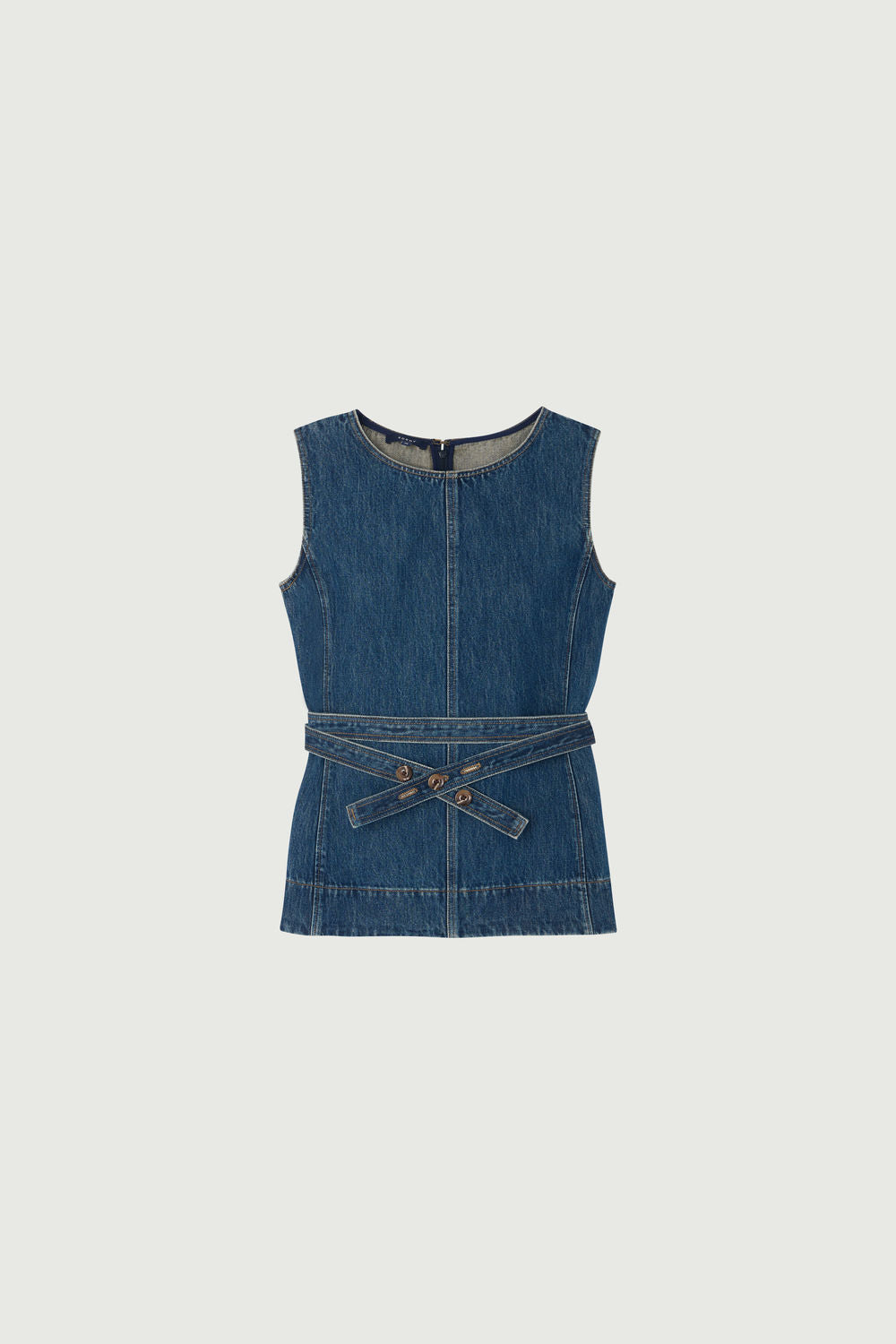 Top sans manches en denim