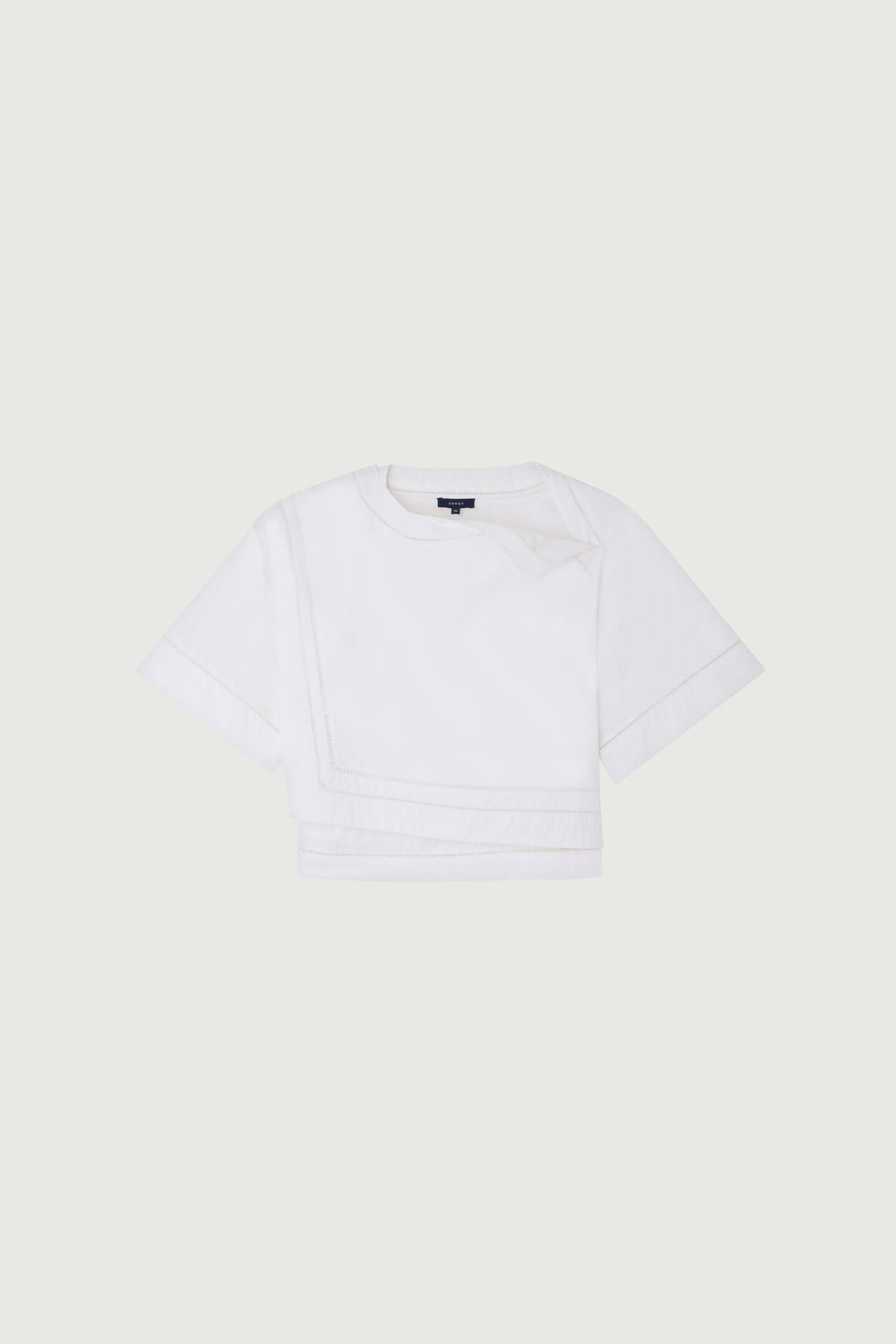 Blouse asymétrique en coton brodée