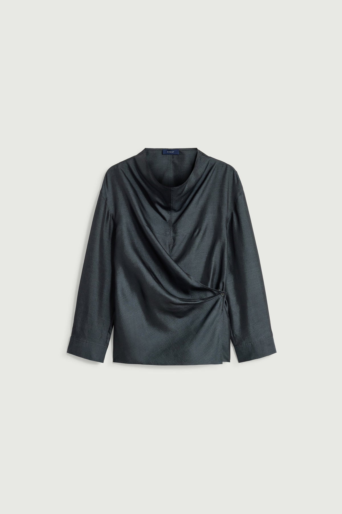 Blouse croisée en soie texturée