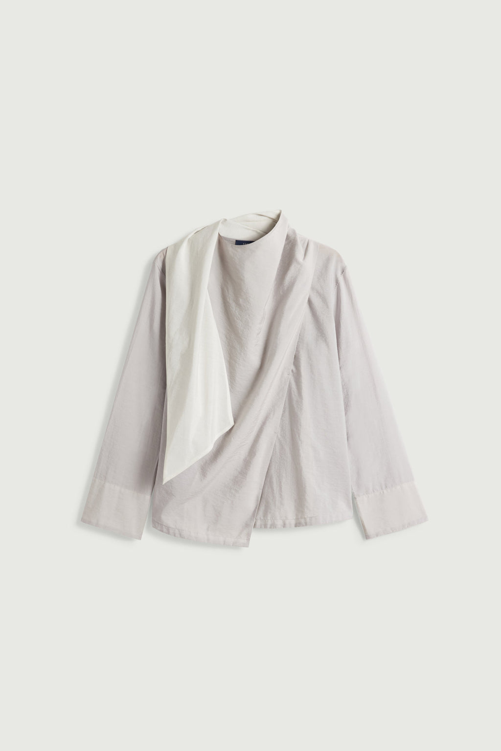 Blouse contrastée à col foulard