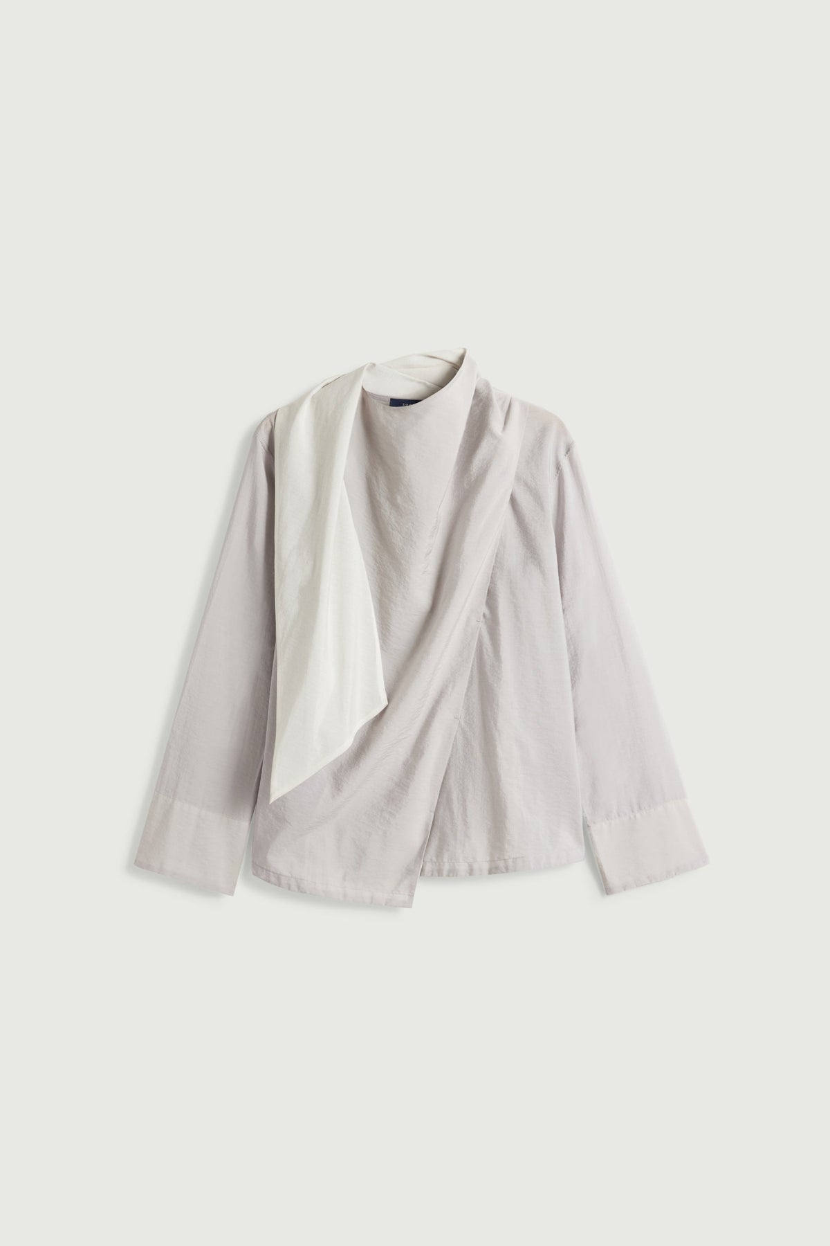 Blouse contrastée à col foulard