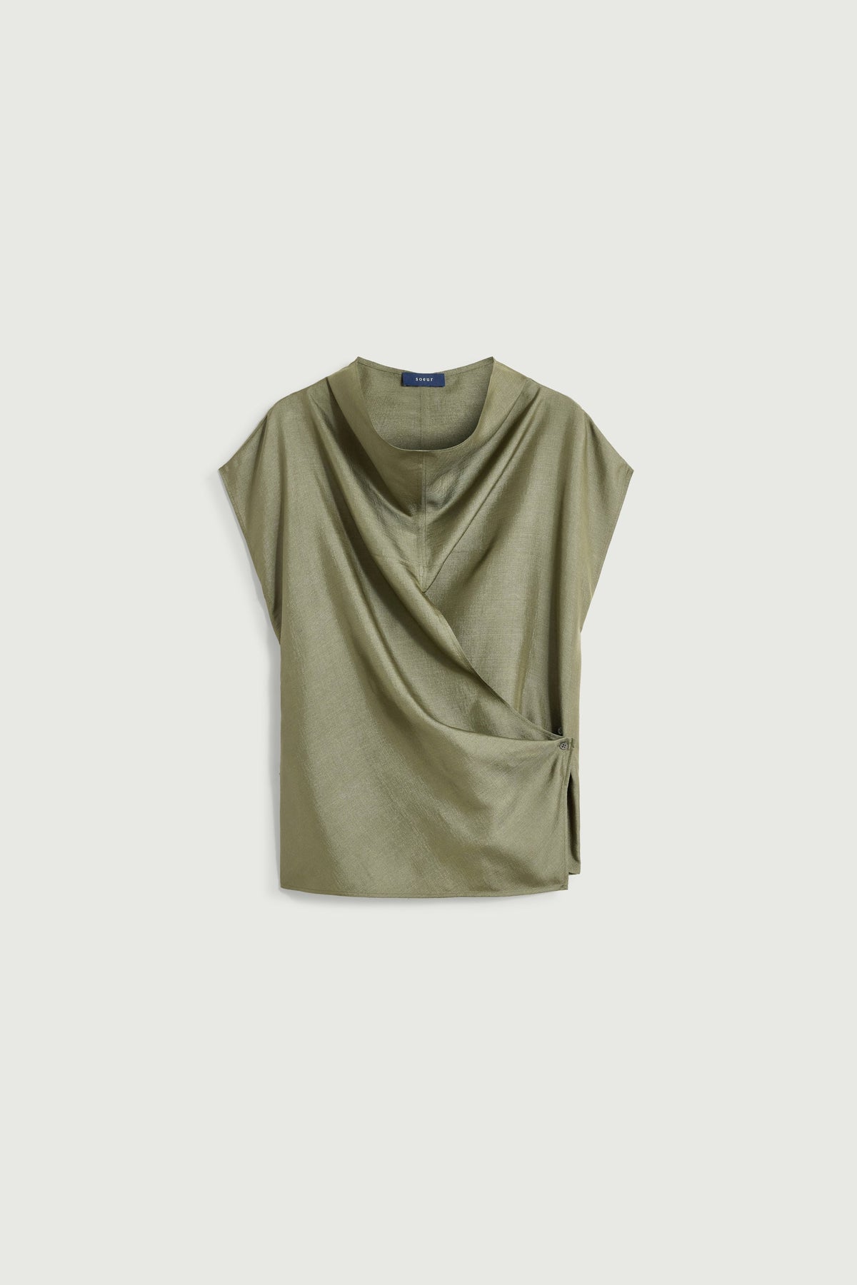 Blouse croisée en soie texturée