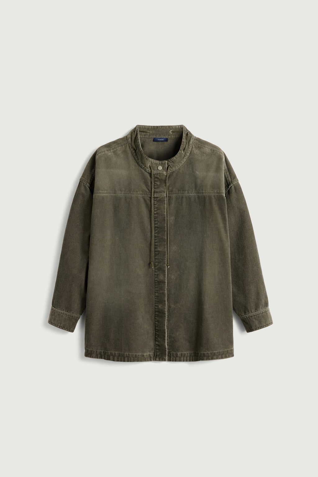 Chemise à liens en velours côtelé