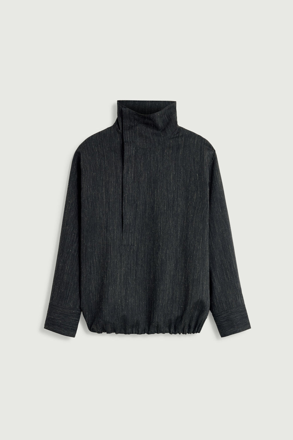 Vareuse asymétrique en toile de laine chinée