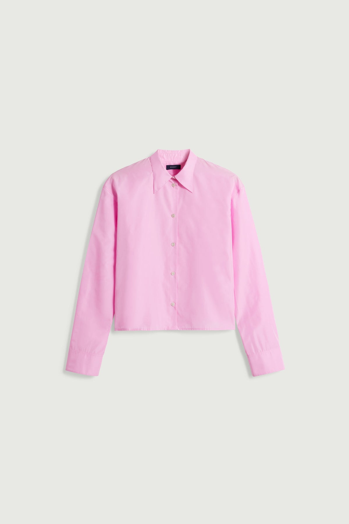 Chemise cintrée en taffetas rose