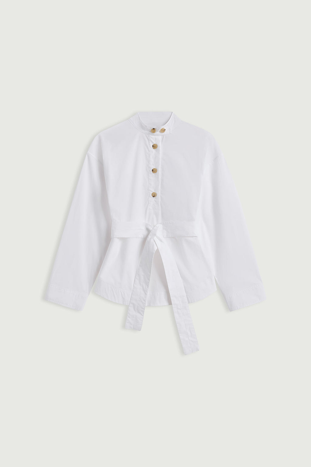 Blouse ceinturée en popeline de coton