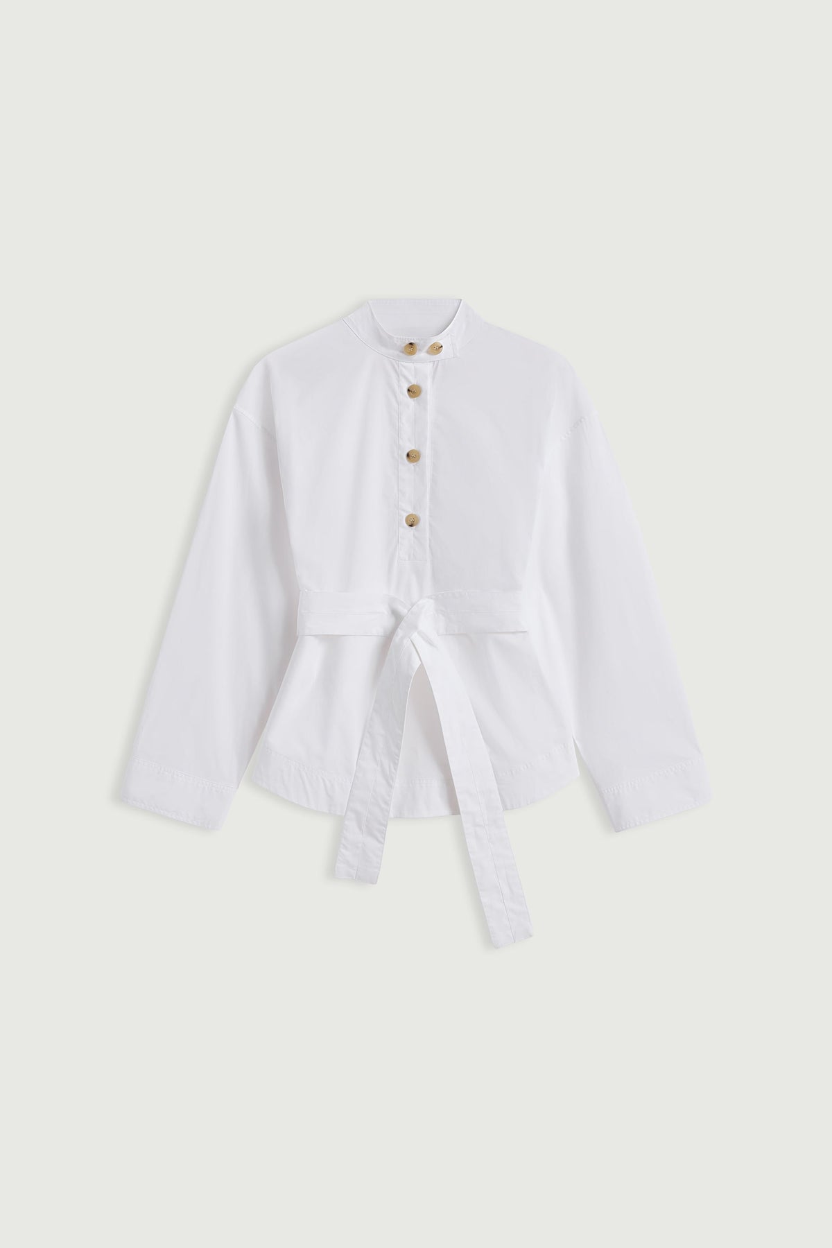Blouse ceinturée en popeline de coton