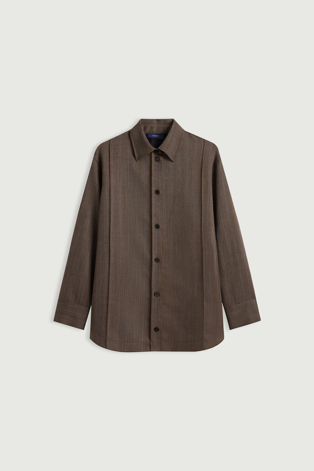 Chemise texturée à surpiqures apparentes