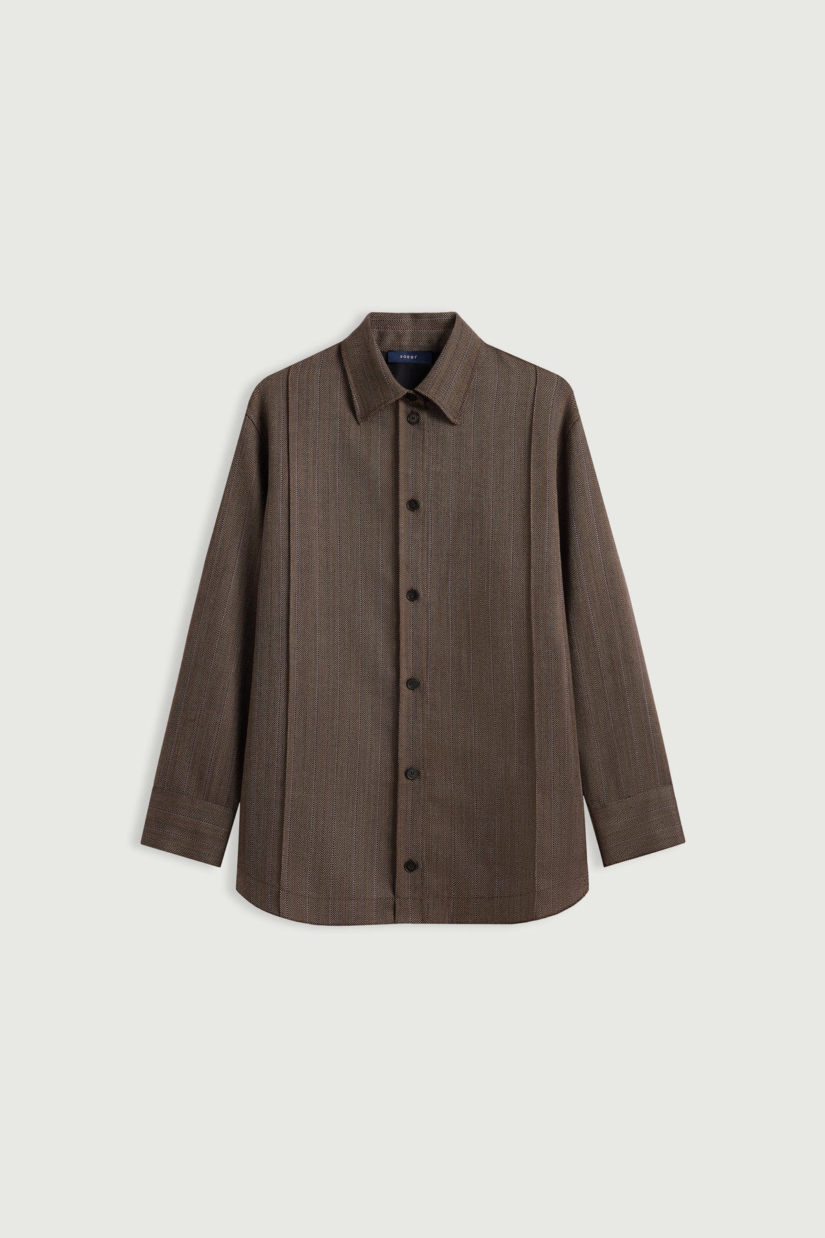 Chemise texturée à surpiqures apparentes